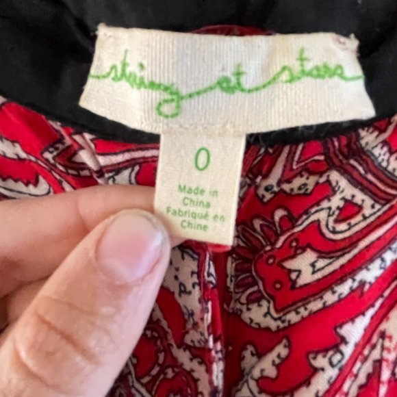 Staring at Stars Red Flowy Pants - Size 0 - Picture 2 of 5